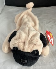 Ty Pugsly Pug Dog Beanie Babies Plush Mint with Tags