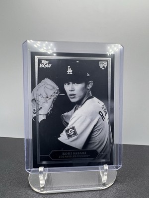 Roki Sasaki 2025 Topps Black & White Prized Portraits PP9 Dodgers Rookie Insert