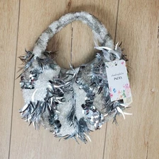 Handcrafted in India Beaded Bag TJMaxx Viral TikTok RARE White Silver Gray