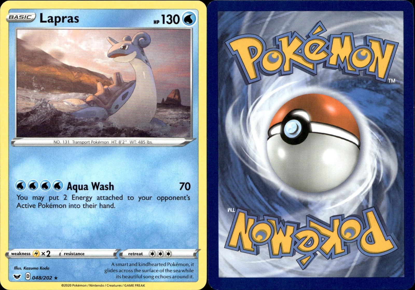 Lapras - 048/202 Sword & Shield Base Rare 48/202 Pokemon Card NM