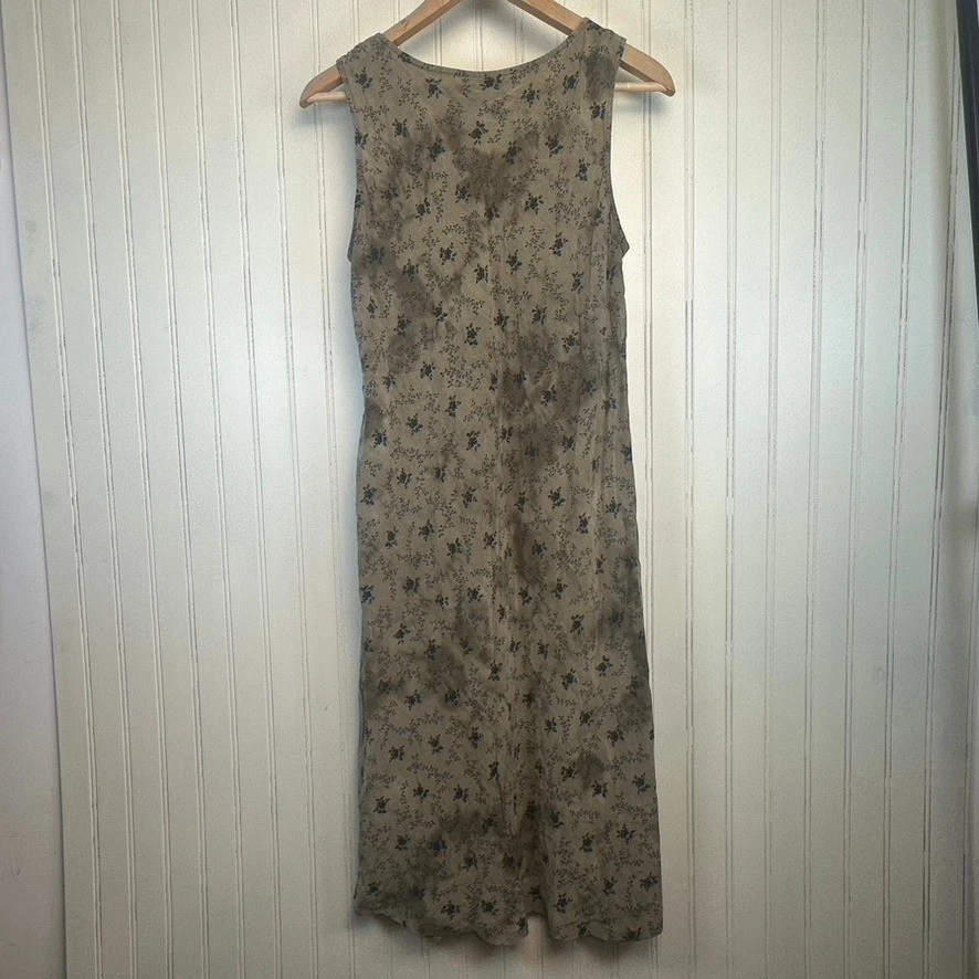 Vestido Floral Vintage Carole Little Vintage Sin Mangas Beige Negro Midi Para Mujer 12 Foto 4 de 4