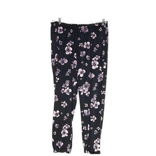 Simply Vera Vera Wang Black Floral Velvet Jogger Pants XL - 第 1/4 張圖片
