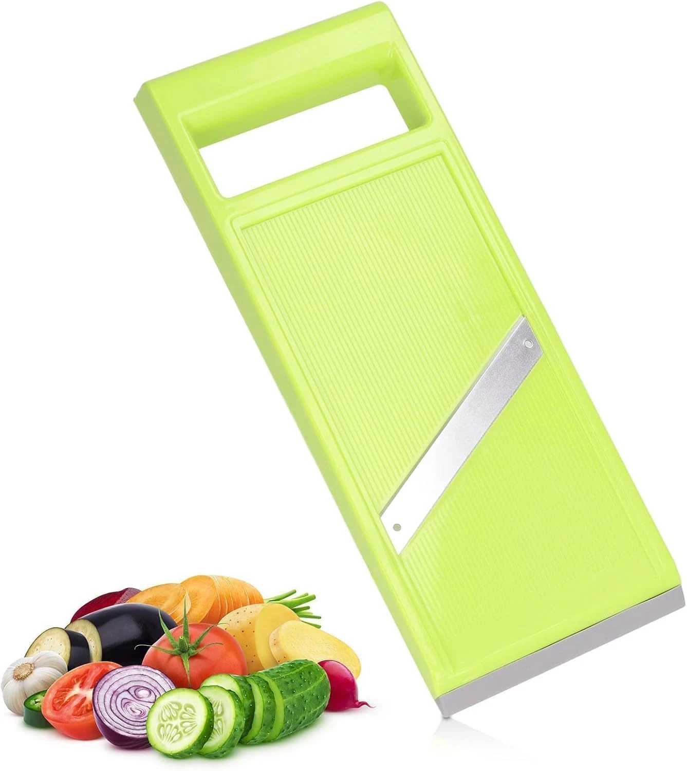 Vegetable Slicer, Handheld Slicer Stainless Steel Mandoline French Fry Cutter Ma