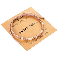 Morse Code Bracelets for Women Teen Gifts Inspirational Braided Best Friend Brac