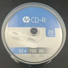 HP 20pk 52x 700 MB / 80 Mins CD-R-20 Pk Spindle Blank CDs New Sealed Genuine