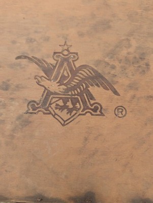 Vintage Anheuser Busch Wooden Tape Case With Handle