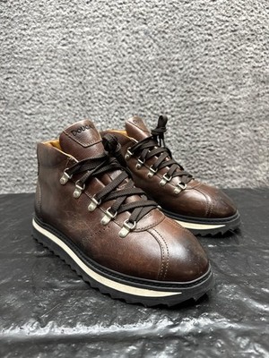 Doucal's Courmayeur Leather Trekking Mountain Boots Brown Mens Size 39 EU