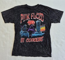 Pink Floyd In  Concert Animals 1977 Acid Washed Black T-Shirt Size Large