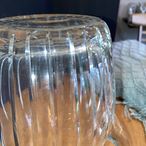 Block Crystal RHAPSODY Pitcher 10" Vertical Cuts On Blown Glass From Poland - Picture 4 of 5