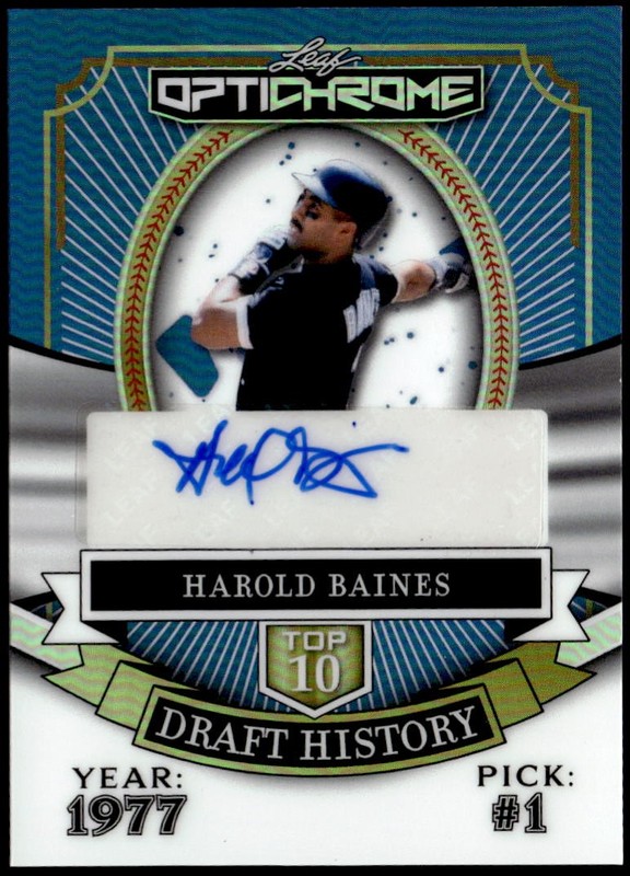 2025 Leaf Optichrome #HA-HB1 Harold Baines Draft History Auto Blue 1/1 G2