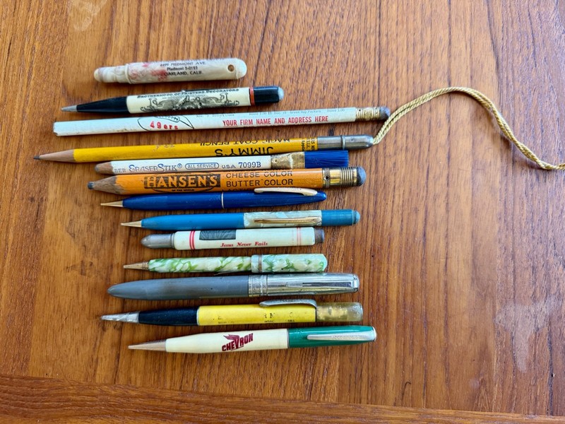 LOT OF  13 VINTAGE PENS /  MECHANICAL PENCILS  ADVERTISING PROMO 49ers ERASERS