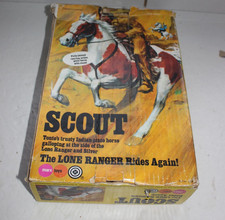 THE LONE RANGER RIDES AGAIN  " SCOUT INDINA HORSE " 4 NICE PLAYSET /BOXED 