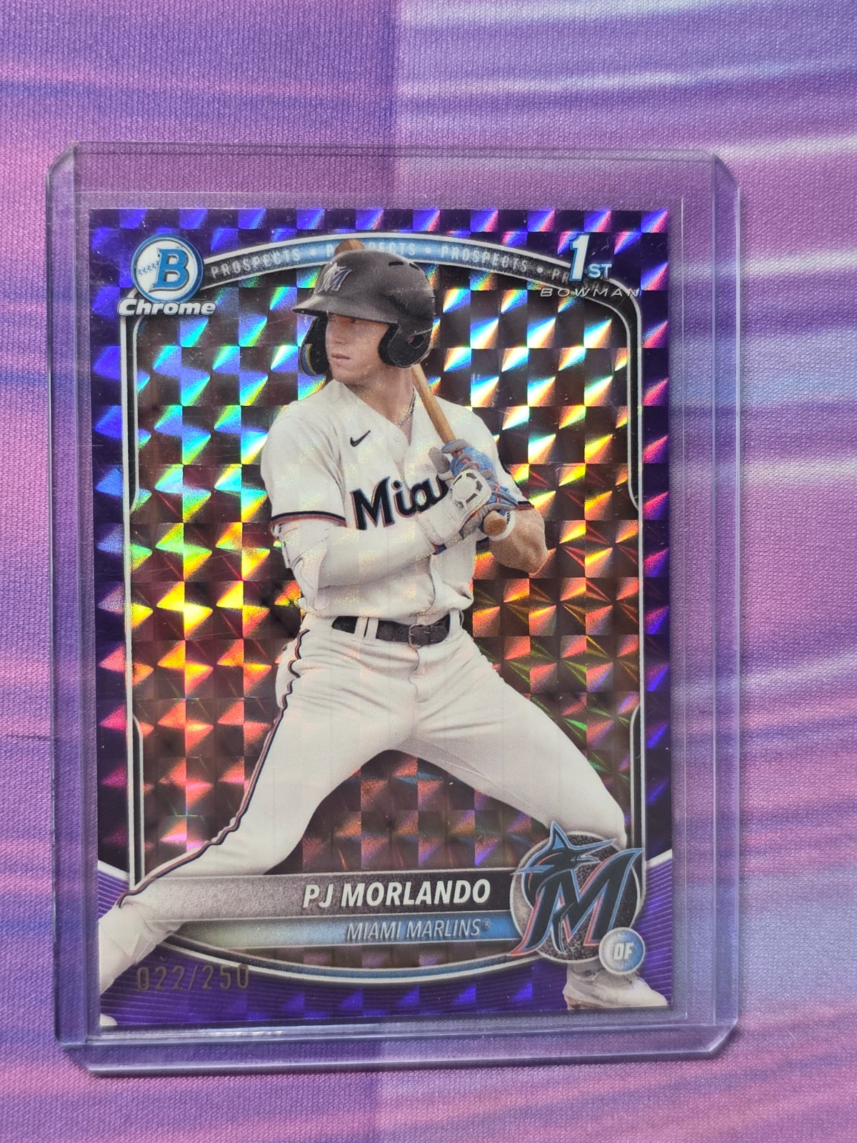 2025 Bowman PJ Morlando 1ST Chrome Purple GEOMETRIC REFRACTOR /250