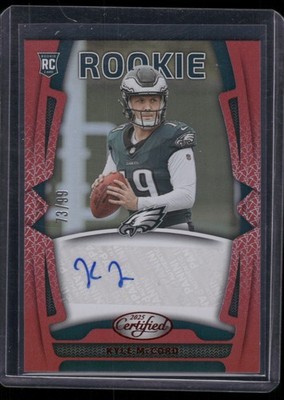 2025 Panini Certified #RSI-KMD Kyle McCord Rookie Signatures Mirror Red /99 Auto