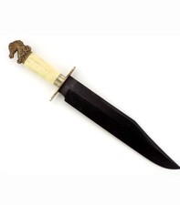 Rare Antique Samuel Wragg Sheffield Horse Head Bowie Knife – 17.5” – Bone Grip