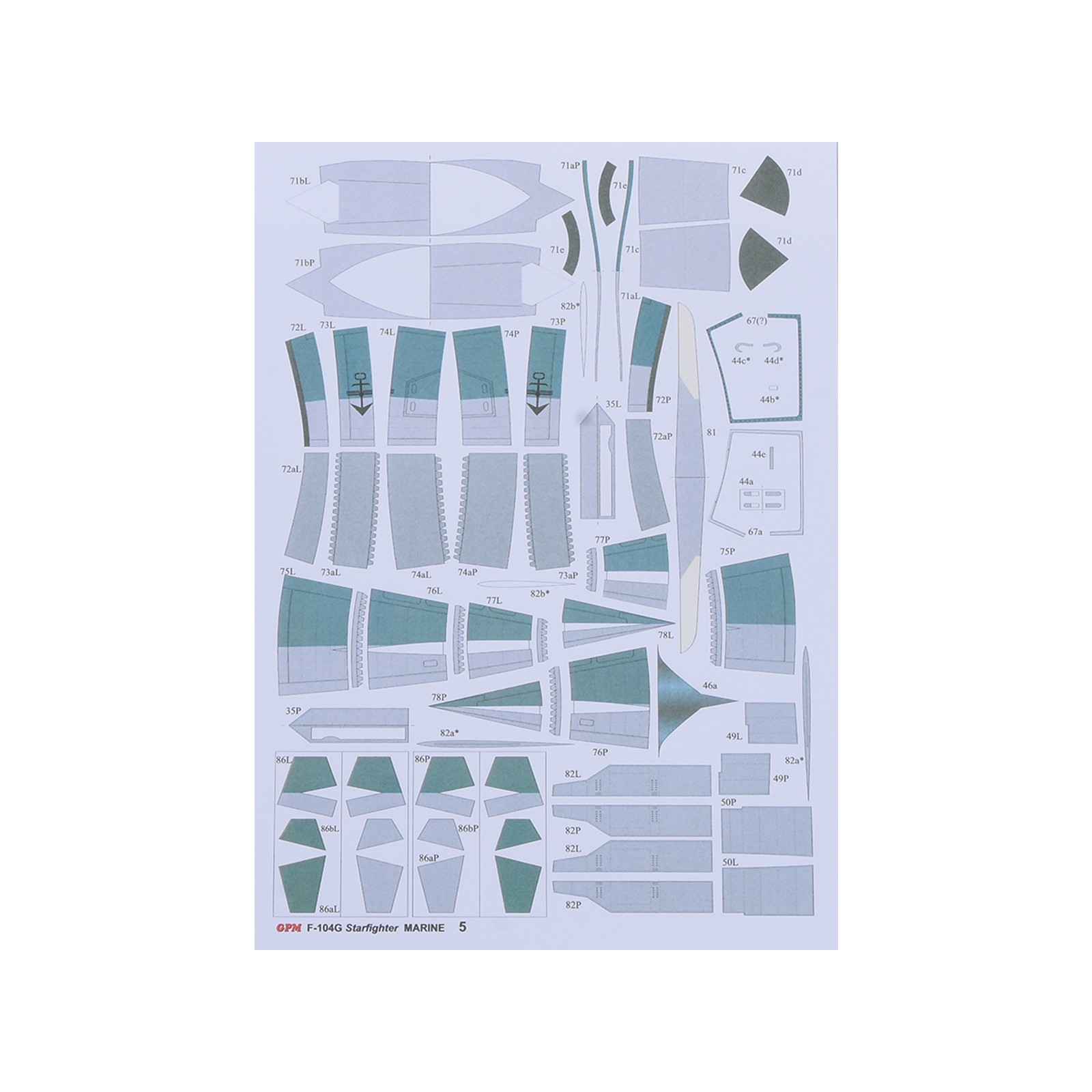 DIY 1/33 US F-104G Star Fighter Plane Paper Model Military Puzzle Kit Collection