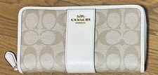 COACH Coach Signature Round Zipper Long Wallet