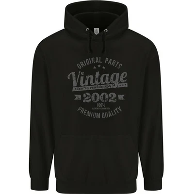 Hoodie Noir 80% Coton Pour L'Anniversaire Vintage De 24 Ans 2002 - Photo 1/2