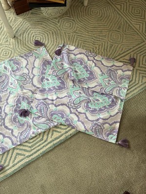 Pottery Barn Euro Cotton Pillow Covers. Turquoise. Lilac. Unused. Set of 2