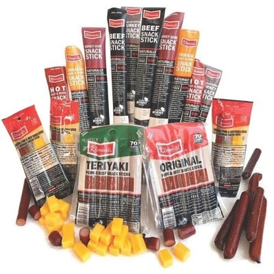 Meat & Cheese Sticks Sampler | 26pc Meat Sticks Variety Pack with Beef Sticks...