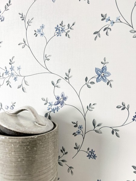 Newroom Vliestapete Blau Blumen Floral Romantisch Schlafzimmer Wohnzimmer-image