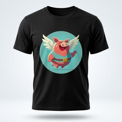 When Pigs Fly Hilarious Funny - Unisex Short Sleeve T-Shirt