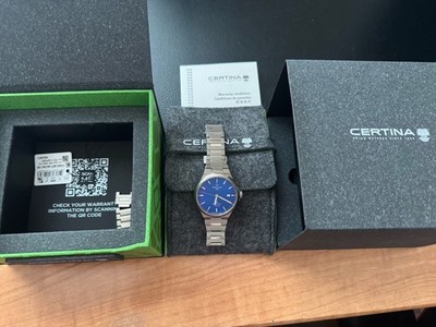 Certina DS-7 Powermatic 80 | Titanium Blue Dial Wristwatch Full Set Warranty