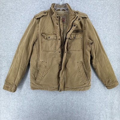 Levi's Jacket Mens Medium Trucker Sherpa Workwear Field Barn Utility Snap Button