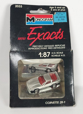 Monogram Exacts H.O. scale C4 Corvette ZR-1 silver 1/87
