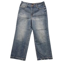 Judy Blue Women's Wide Leg Cropped Jeans 11/30 30x24 Stretch Medium Wash Large