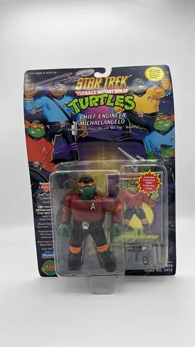 Playmates TMNT Star Trek Chief Engineer Michaelangelo Vintage Figure 1994