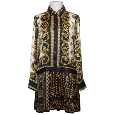 Zara Woman, Blusenkleid, Größe: S, Schwarz/Weiß/Gold, Polyester, Sonstiges #SS9