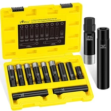 11 PCS Master Lug Nut Key Set - 5, 6, 7, 10, 12 Spline Lug Nut Socket Set, Wheel