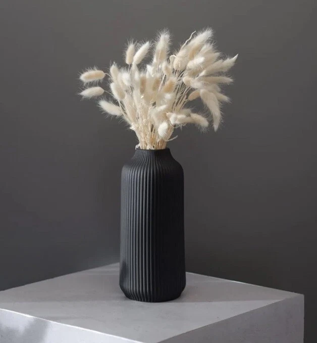 Jarrón de cerámica en florero decorativo nórdico grande para hierba pampeana como florero decorativo boho negro  Foto 3 de 4