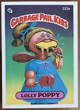 1986 Topps Garbage Pail Kids Card # 223a - 6th Series - LOLLY POPPY - MINT