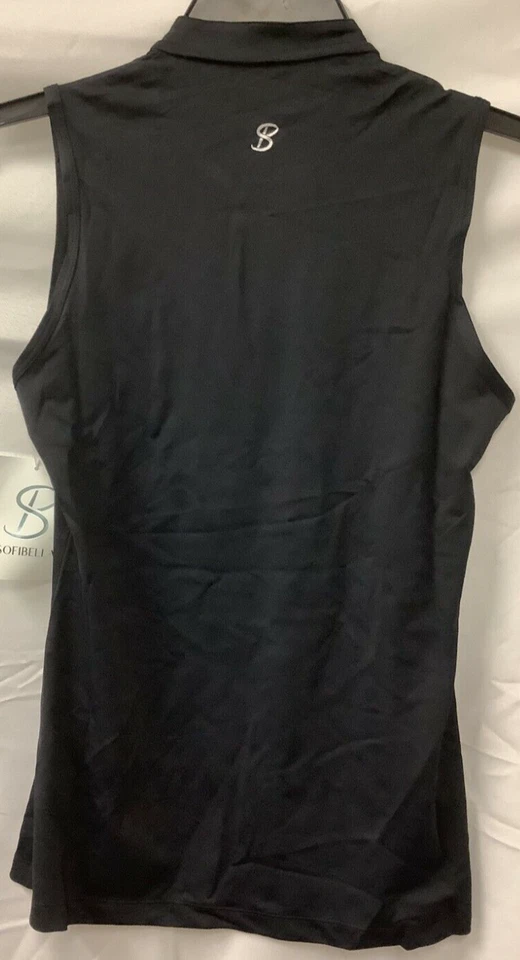 Sofibella рубашка без рукавов женщин размер маленький черный УФ-защита молнии Athletic - Изображение 3 из 4