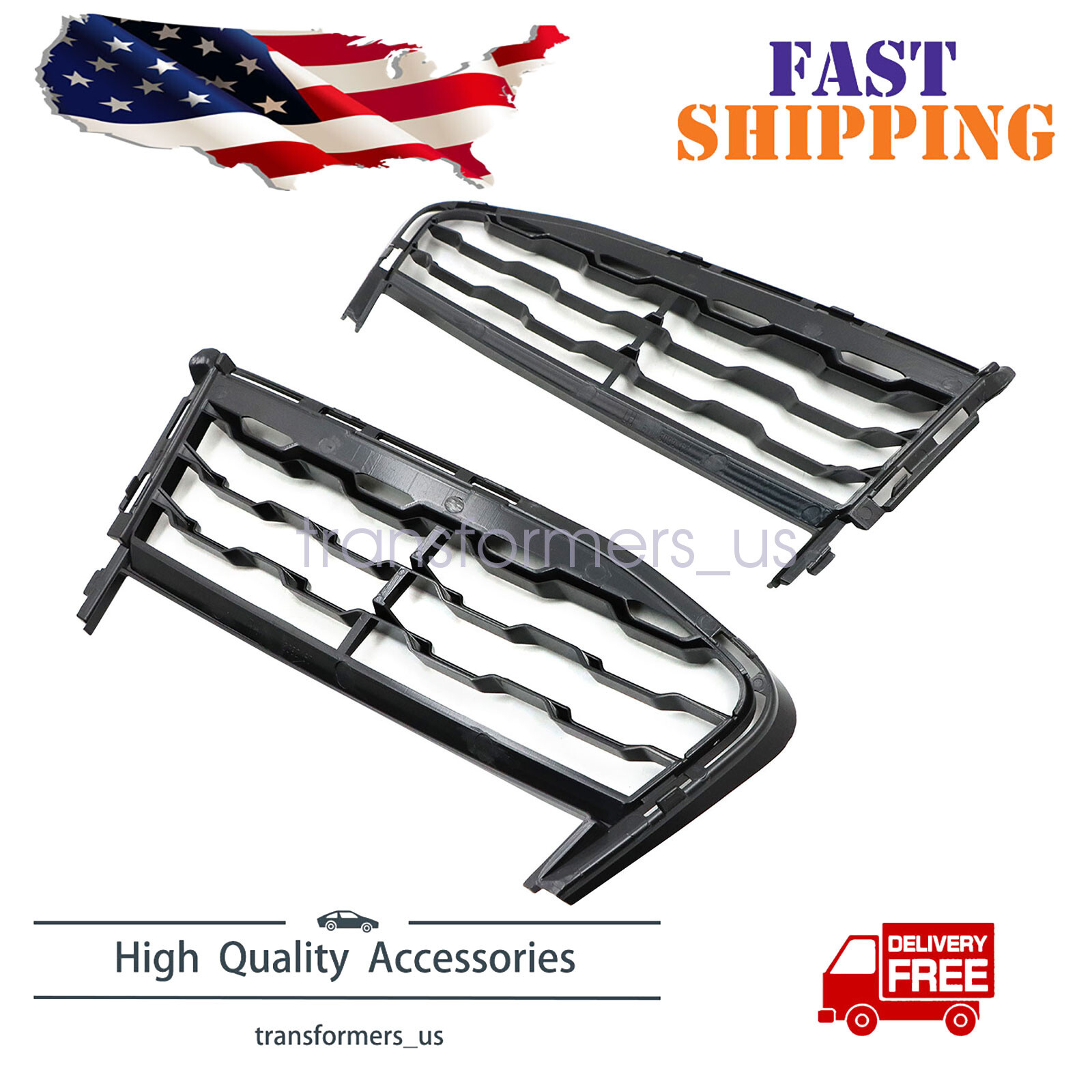 Bumper Grille For 2016-18 BMW 750i xDrive Driver and Passenger Side Set of 2