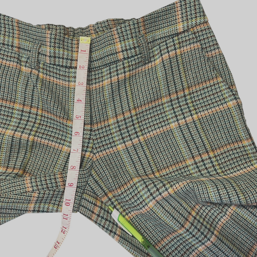 Sisley Womens 42 US Small Green Plaid 25 % Wool Blend Cropped Pants Boho Retro - Picture 14 of 16