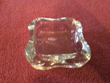 Heavy clear glass ashtray 
