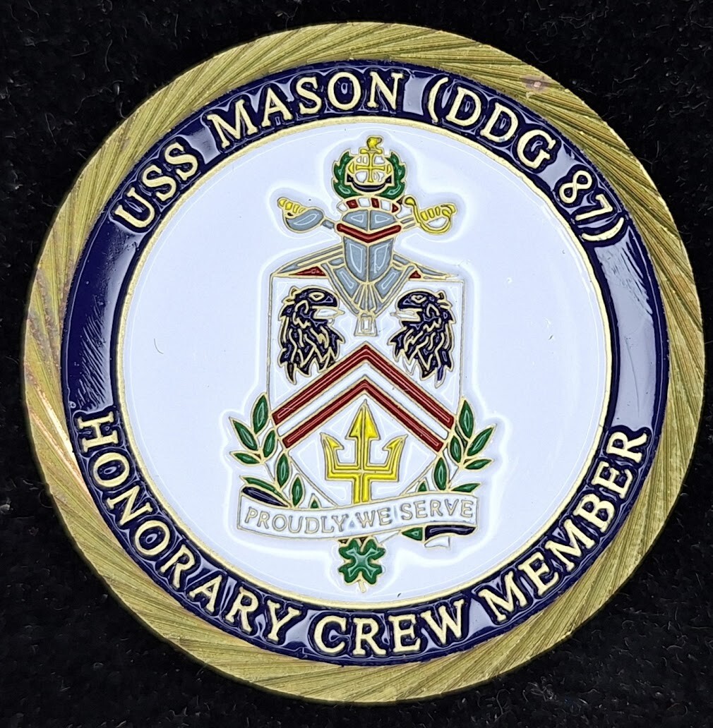 DDG-87 USS Mason Honorary Crew Member Navy Challenge Coin