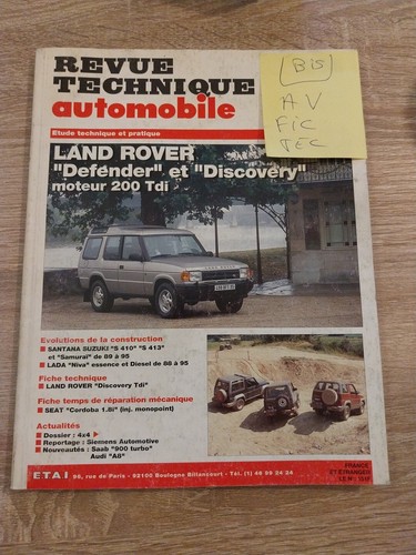 Revue technique Land Rover Defender Discovery 200 tdi rta