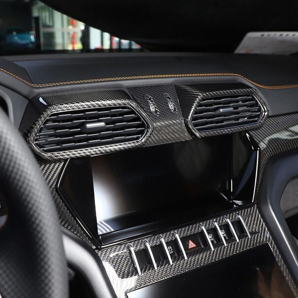 Embellecedores de ventilación de flujo de aire acondicionado interiores de fibra de carbono para Lamborghini Urus 2018-23 Foto 2 de 4
