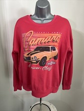 NWT gm Women  s Official Detroit Power Camaro Pink Graphic Sweat Shirt Size Small