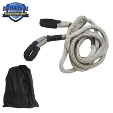 Gray Recovery Kinetic Tow Rope 7/8"x20ft Energy Truck Tow Snatch Strap 30840 LBS