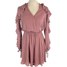 MM My Michelle Womans Dress Size S Blush Ruffled Sleeve