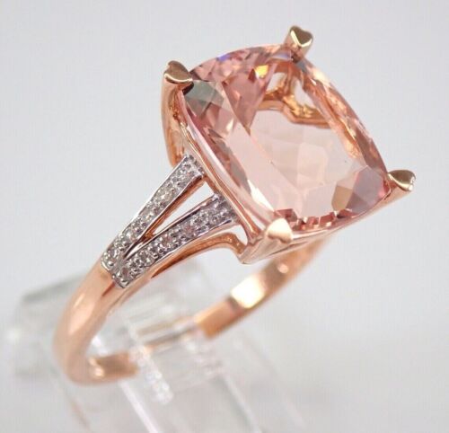 3Ct Cushion Lab-Created Morganite Solitaire Engagement Ring 14K Rose Gold Plated - 第 1/7 張圖片