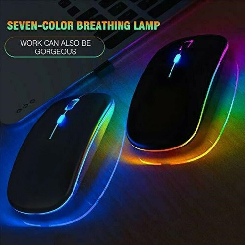2.4GHz Wireless Bluetooth Optical Mouse RGB Mice For PC Q0 Laptop New S2 - Picture 9 of 12