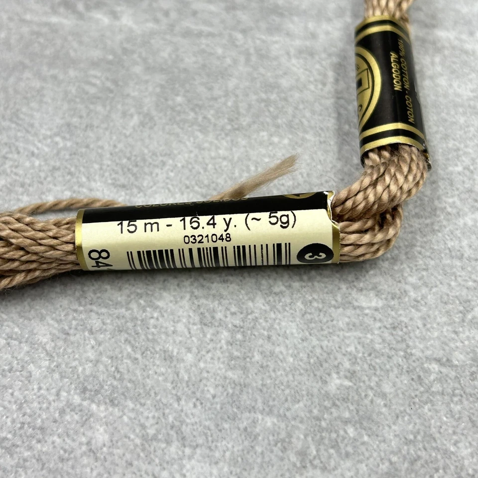 DMC 115 5-310 Pearl Cotton Thread Black Size 5 Beige Size 3 - 2 PARTIAL SKEINS - Image 4 of 4