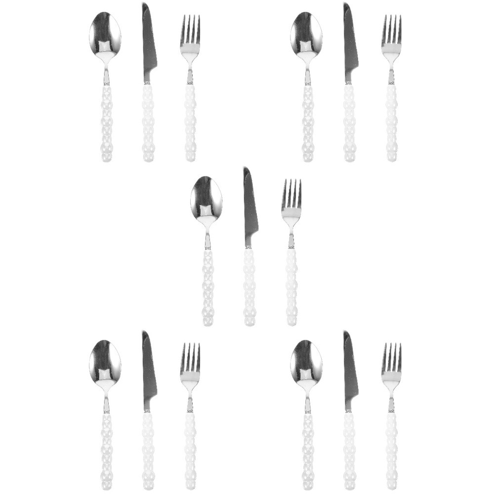 5 Sets of Stainless Steel Flatware Restaurant Tableware Accessory Household