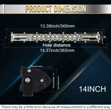 12D Bright Dual Row 7"14"20" LED Driving Light Bar Offroad UTE ATV 4X4 4WD UTV